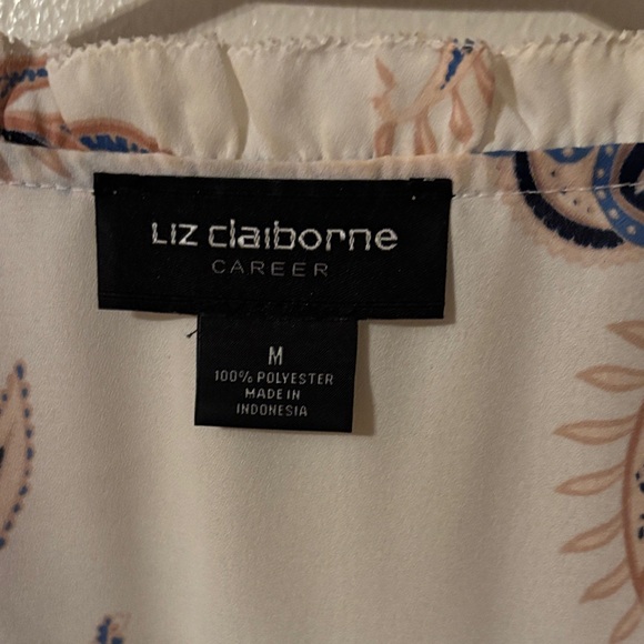 Lauren Conrad Cream and Blue Paisley Blouse - Picture 2 of 4